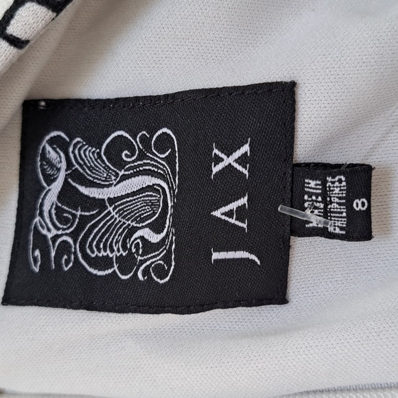 JAX Black/White Lined Dress. Size 8 - Picture 8 of 9